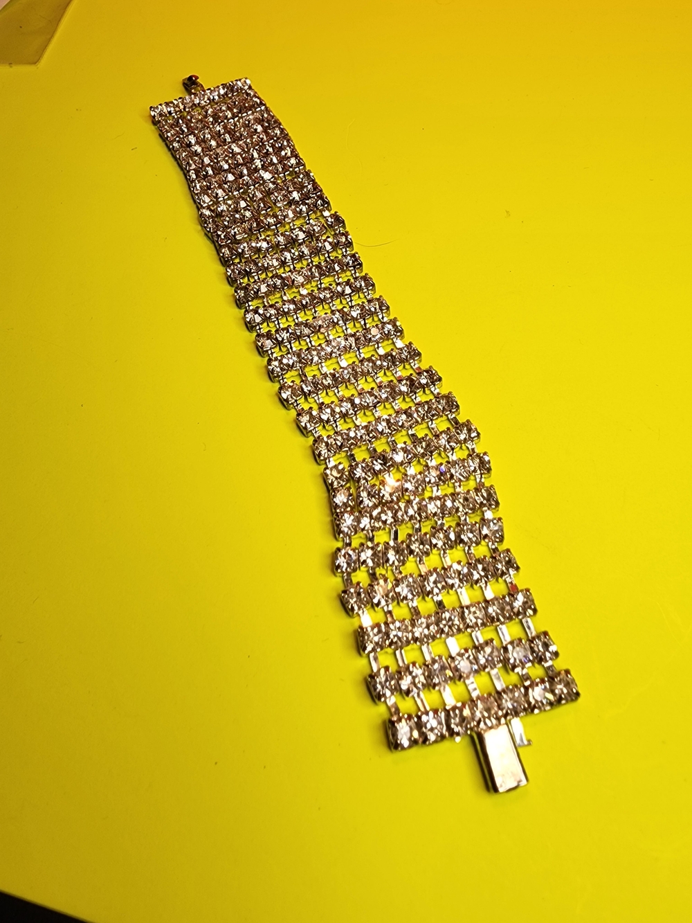 Gold Crystal Multi-Row Bracelet for Women